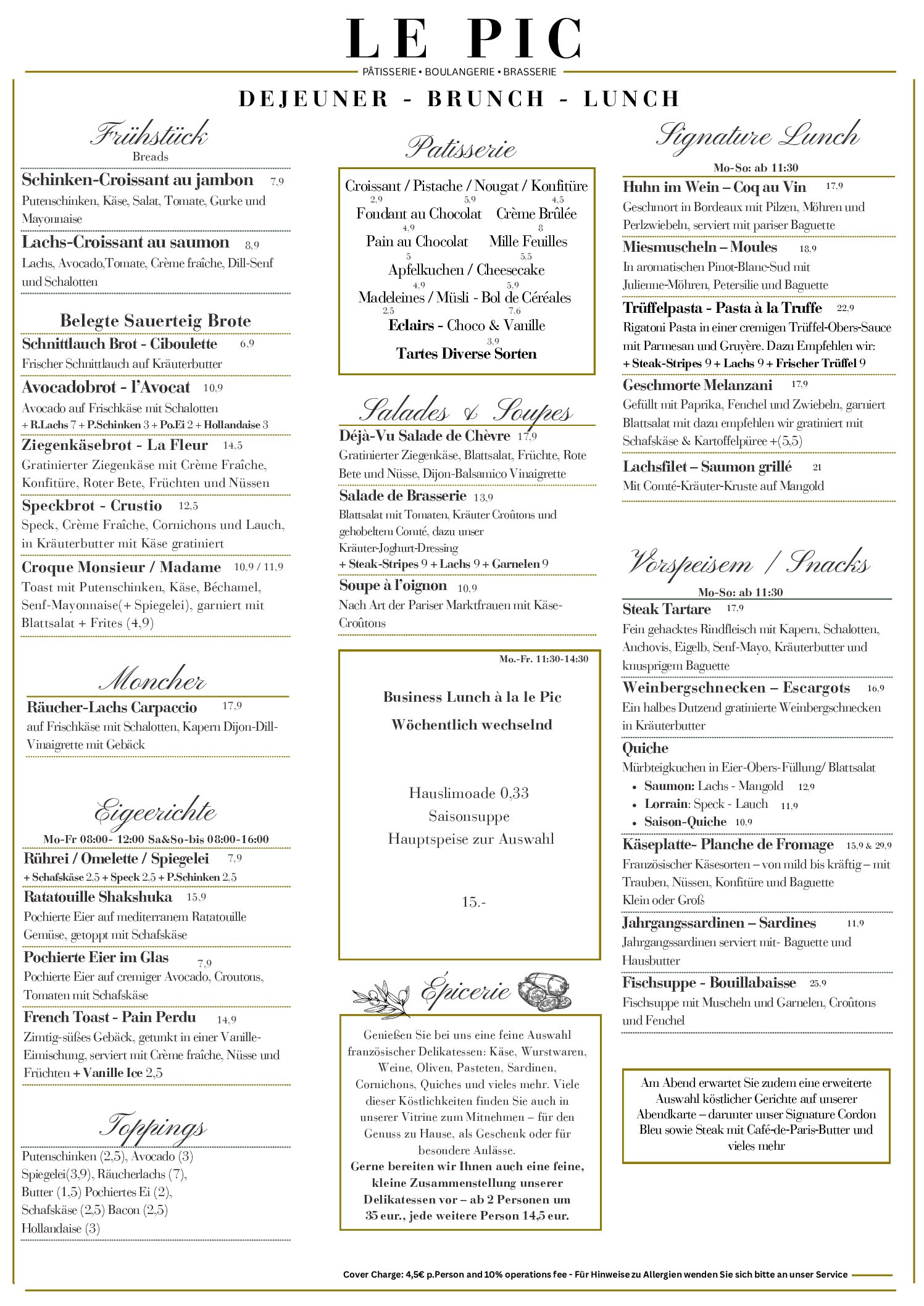 Brunch – le petit déjeuner-Lunch